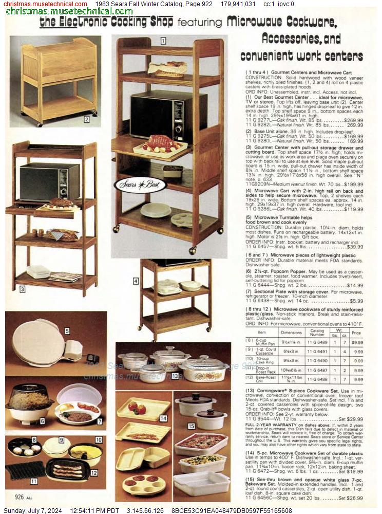 1983 Sears Fall Winter Catalog, Page 922