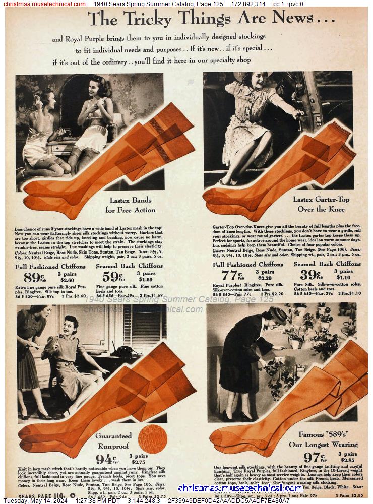 1940 Sears Spring Summer Catalog, Page 125
