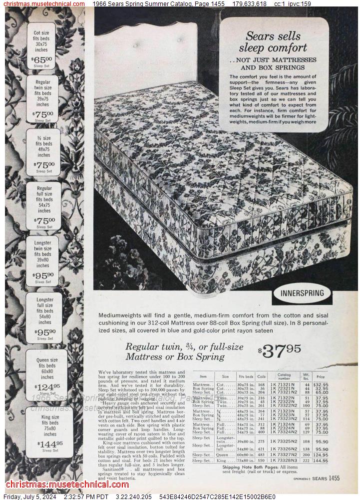 1966 Sears Spring Summer Catalog, Page 1455