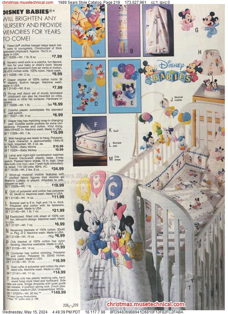 1989 Sears Style Catalog, Page 219