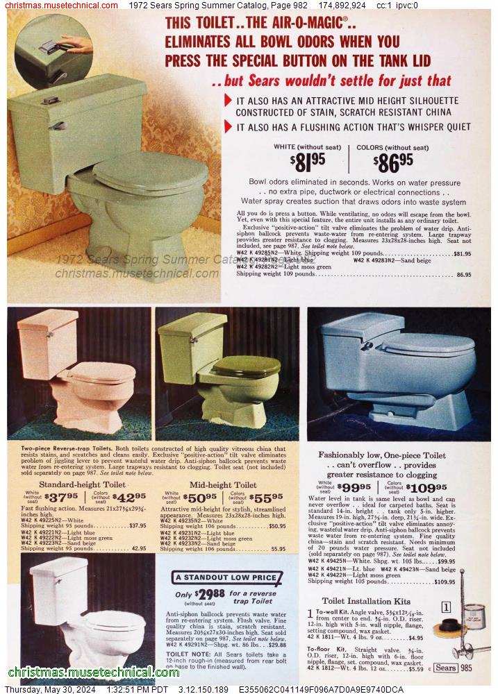 1972 Sears Spring Summer Catalog, Page 982