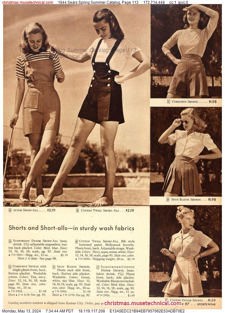 1944 Sears Spring Summer Catalog, Page 113
