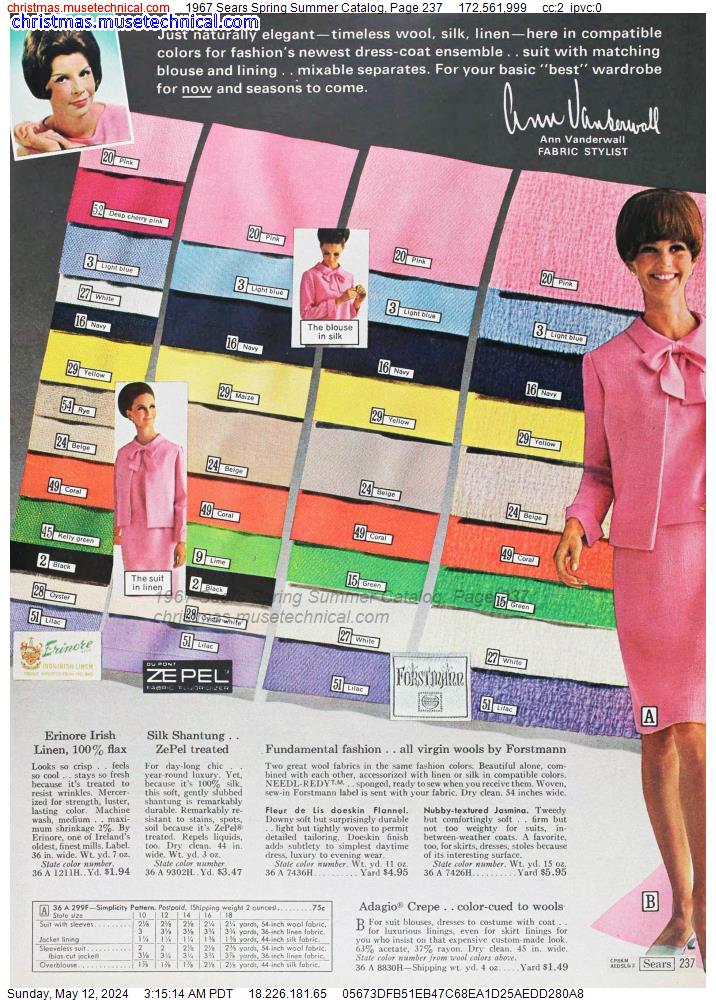 1967 Sears Spring Summer Catalog, Page 237
