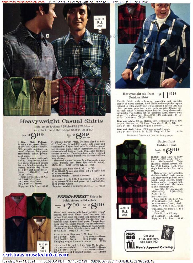1971 Sears Fall Winter Catalog, Page 616