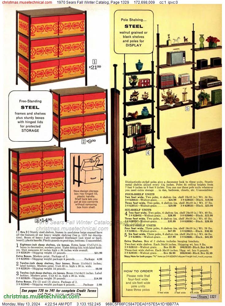 1970 Sears Fall Winter Catalog, Page 1329