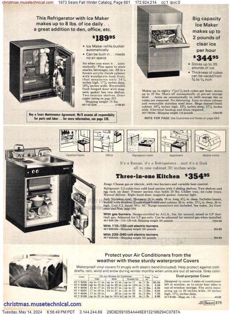1973 Sears Fall Winter Catalog, Page 881