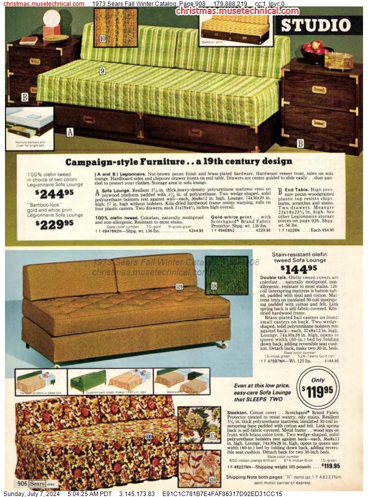 1973 Sears Fall Winter Catalog, Page 908