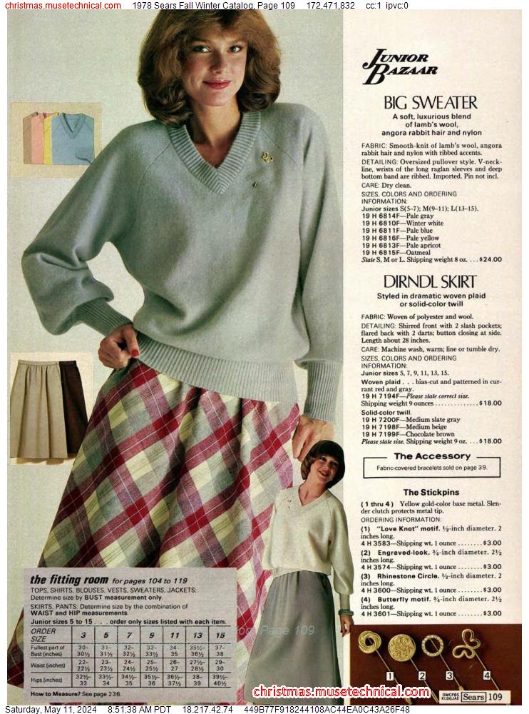 1978 Sears Fall Winter Catalog, Page 109