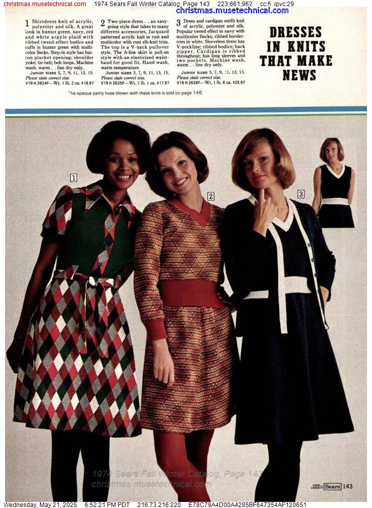 1974 Sears Fall Winter Catalog, Page 143
