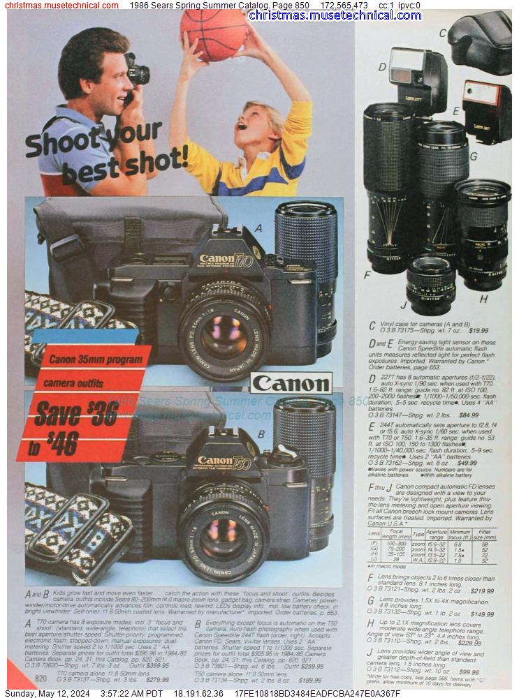 1986 Sears Spring Summer Catalog, Page 850