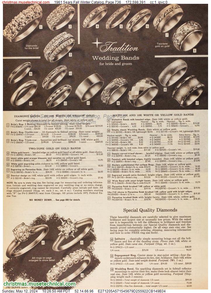 1961 Sears Fall Winter Catalog, Page 736