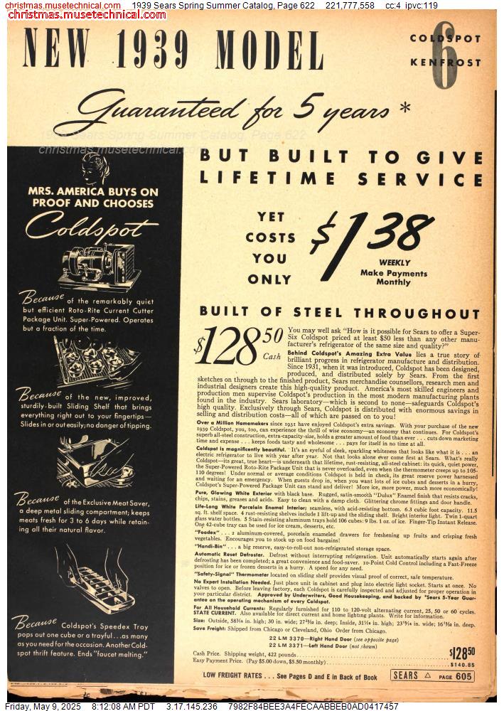 1939 Sears Spring Summer Catalog, Page 622