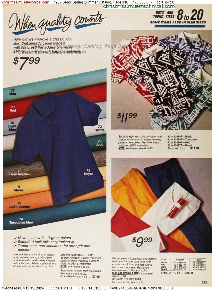 1987 Sears Spring Summer Catalog, Page 316