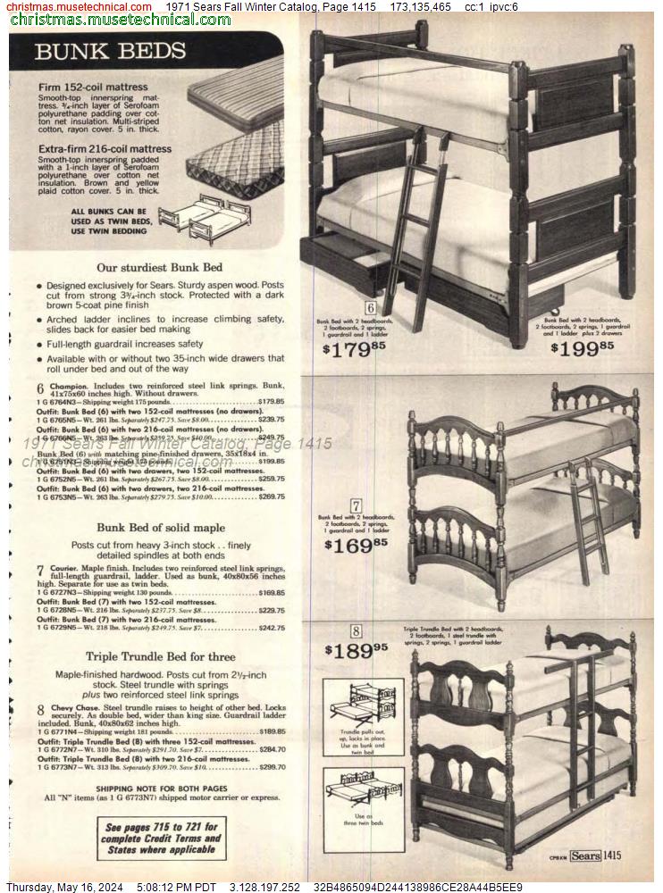 1971 Sears Fall Winter Catalog, Page 1415