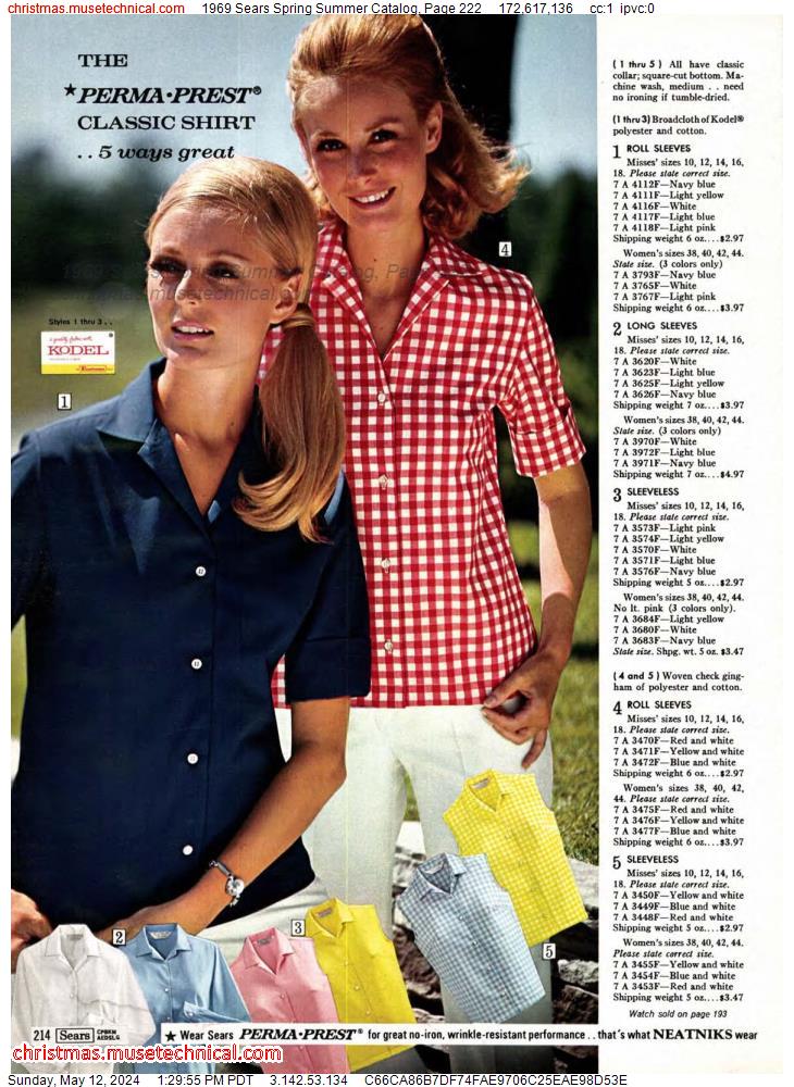 1969 Sears Spring Summer Catalog, Page 222