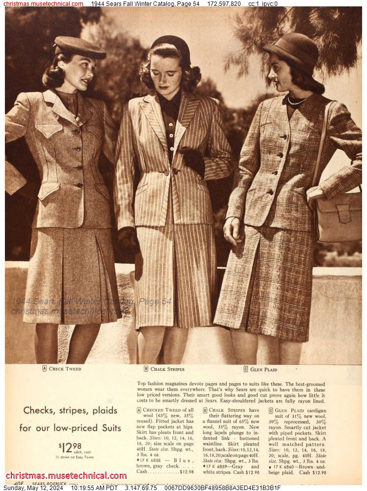 1944 Sears Fall Winter Catalog, Page 54