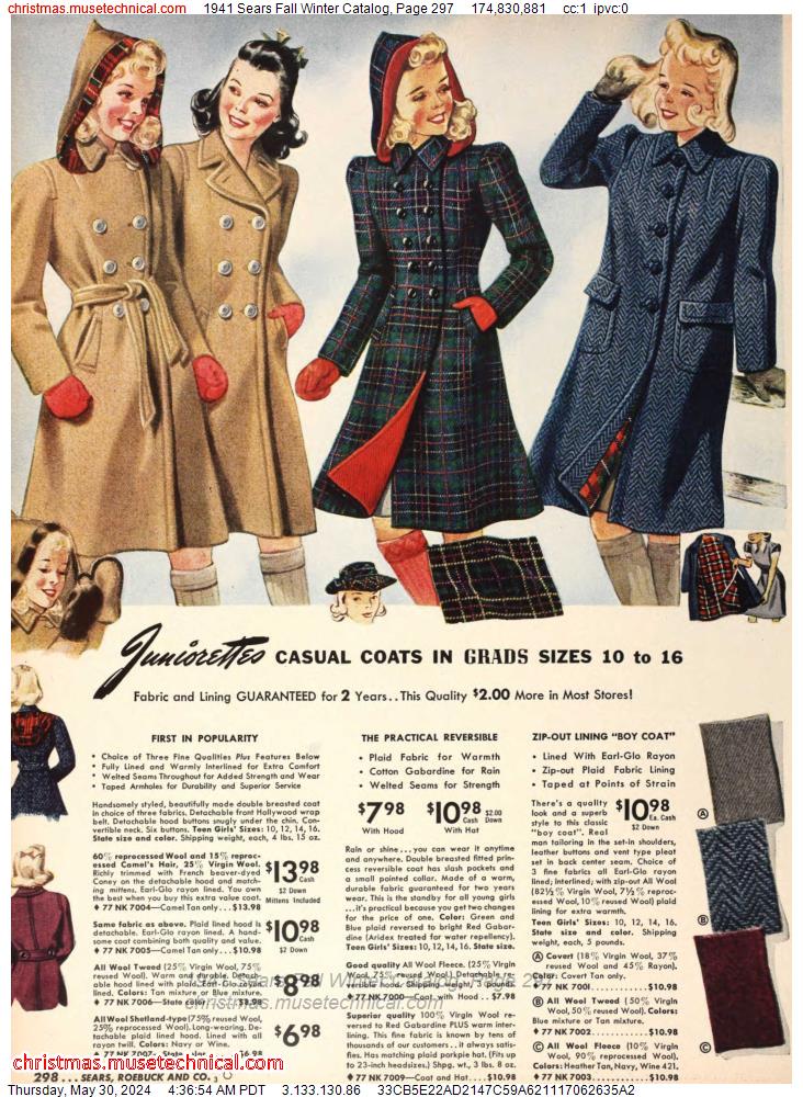 1941 Sears Fall Winter Catalog, Page 297