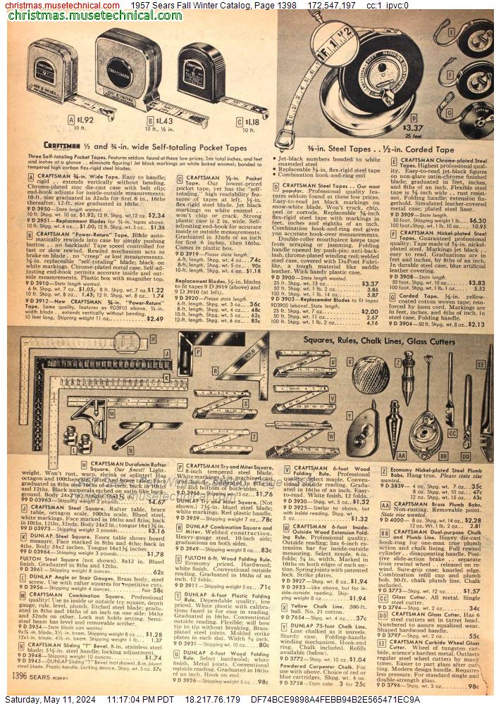 1957 Sears Fall Winter Catalog, Page 1398