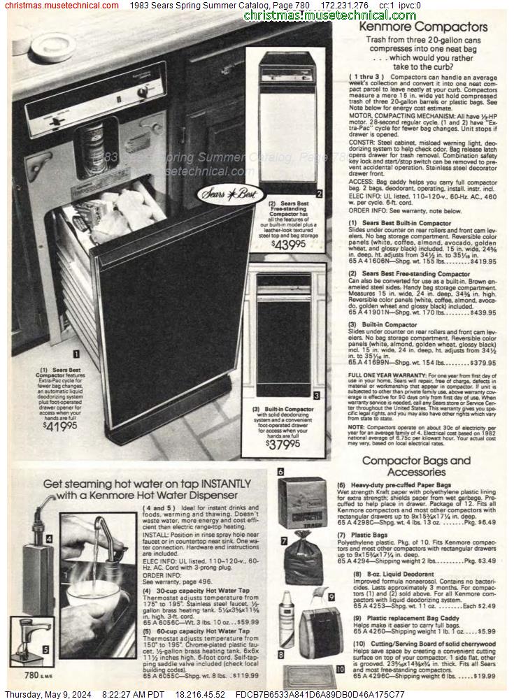 1983 Sears Spring Summer Catalog, Page 780