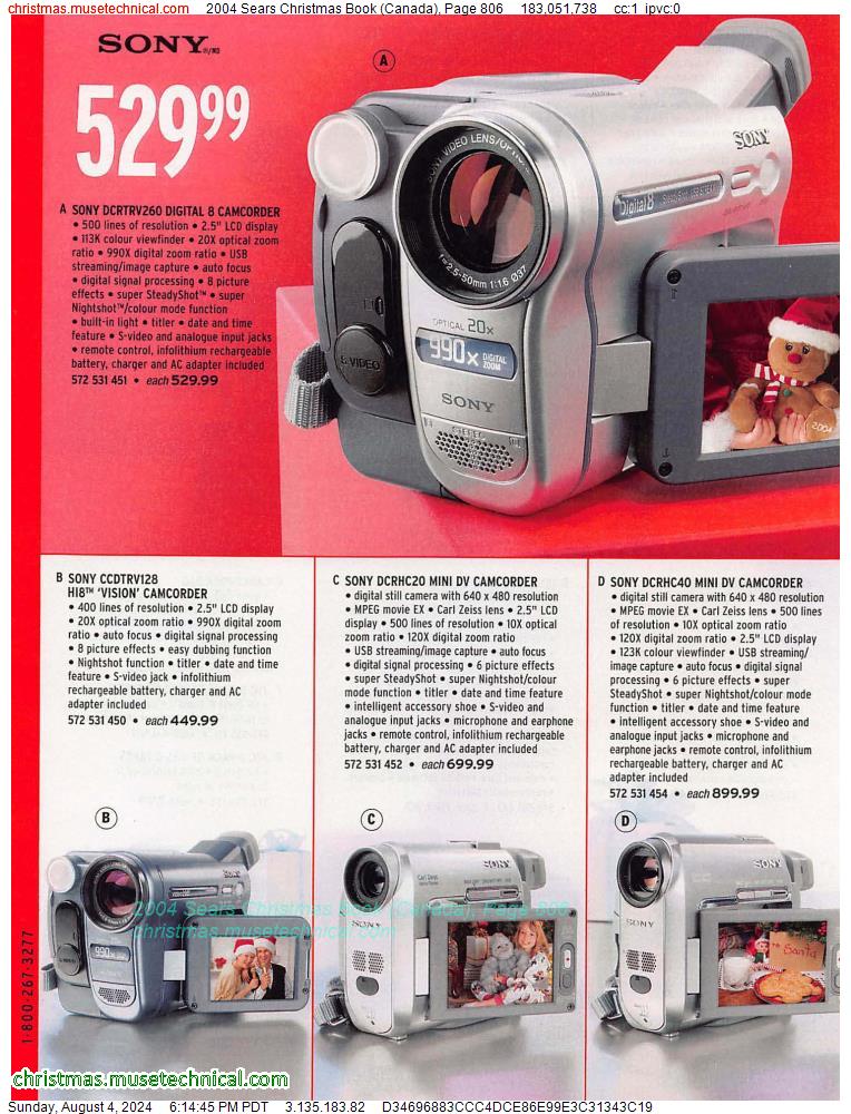 2004 Sears Christmas Book (Canada), Page 806