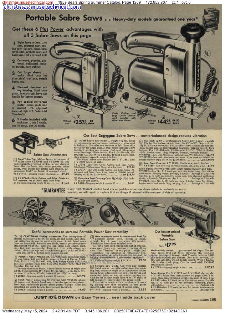 1959 Sears Spring Summer Catalog, Page 1269