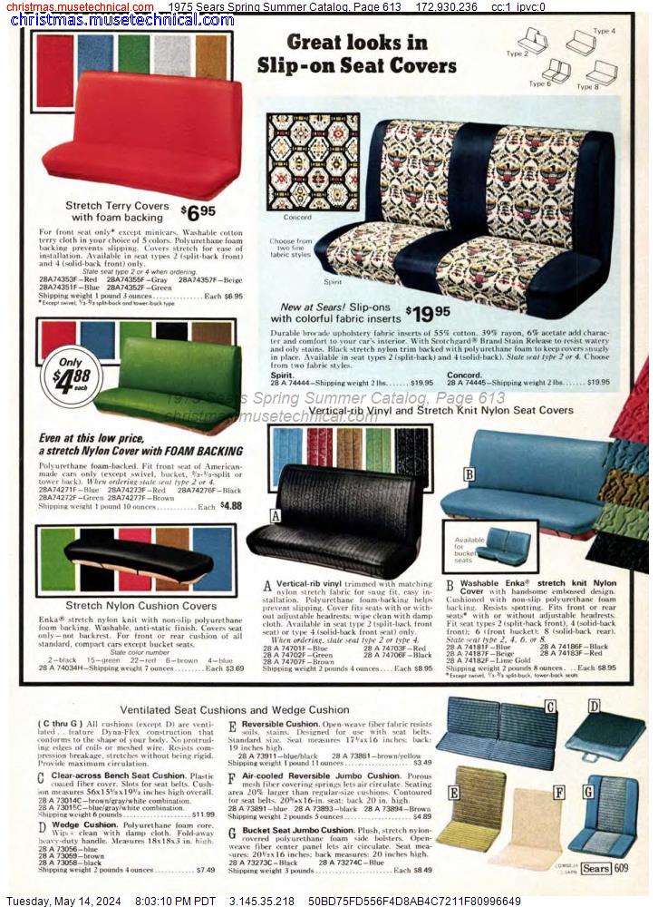 1975 Sears Spring Summer Catalog, Page 613
