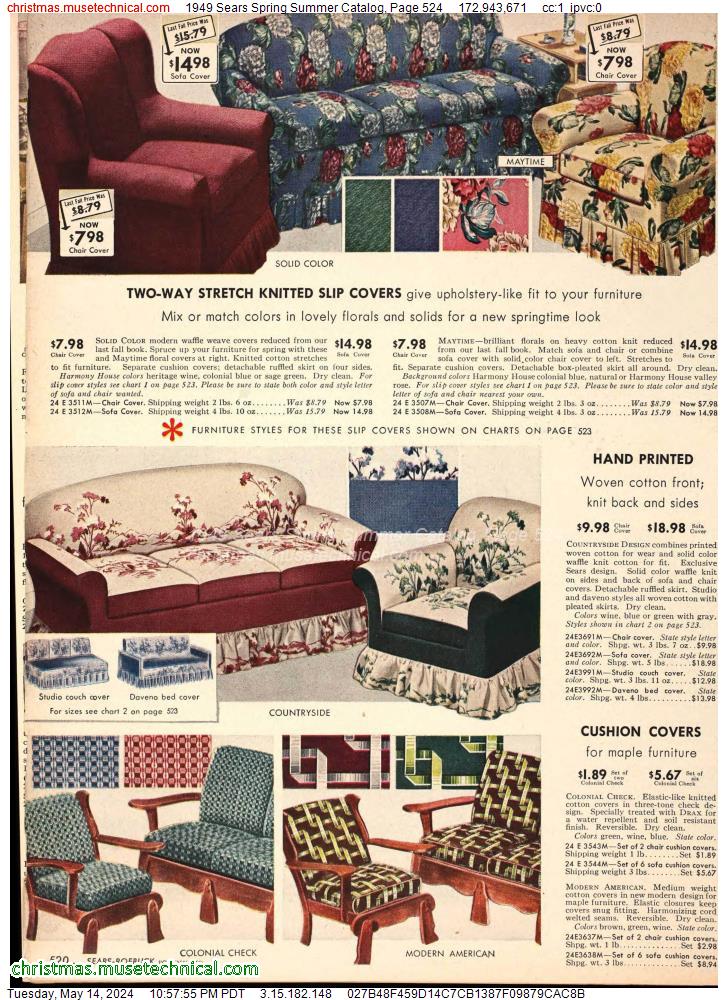 1949 Sears Spring Summer Catalog, Page 524