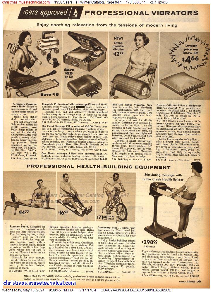1958 Sears Fall Winter Catalog, Page 947