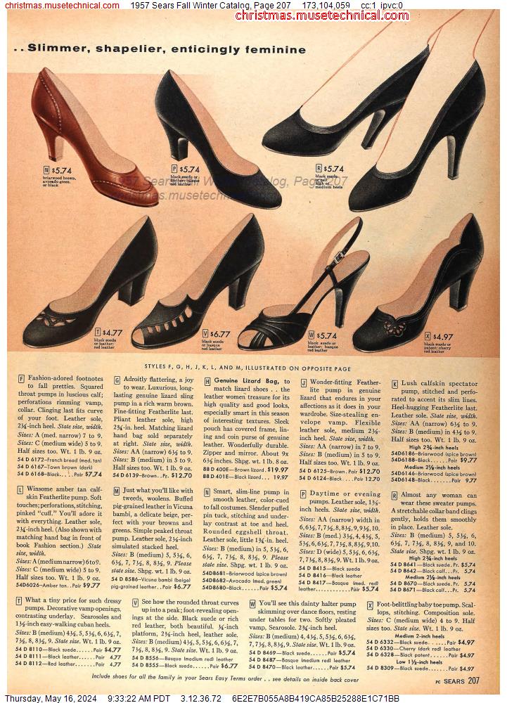 1957 Sears Fall Winter Catalog, Page 207