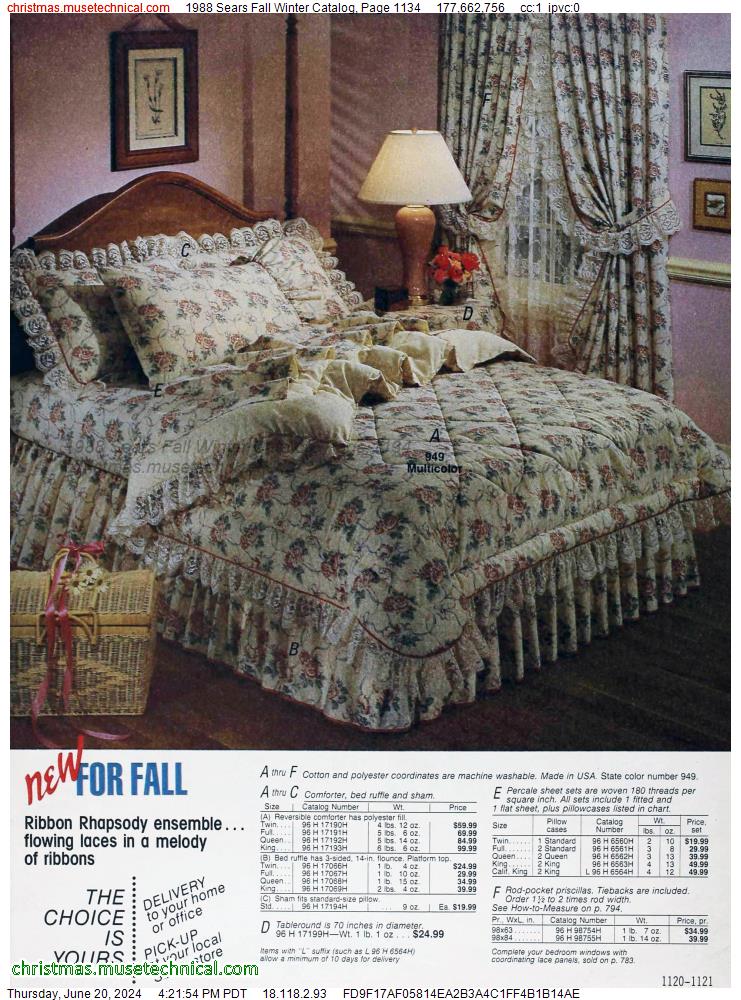 1988 Sears Fall Winter Catalog, Page 1134