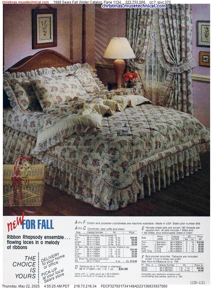 1988 Sears Fall Winter Catalog, Page 1134