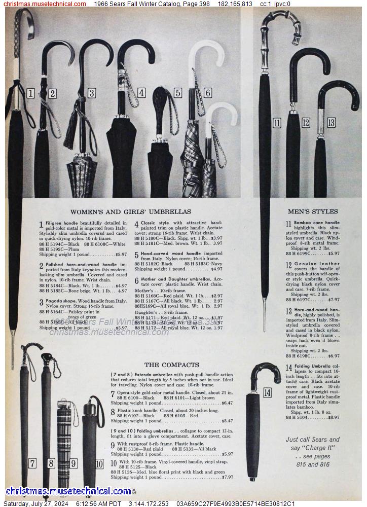 1966 Sears Fall Winter Catalog, Page 398