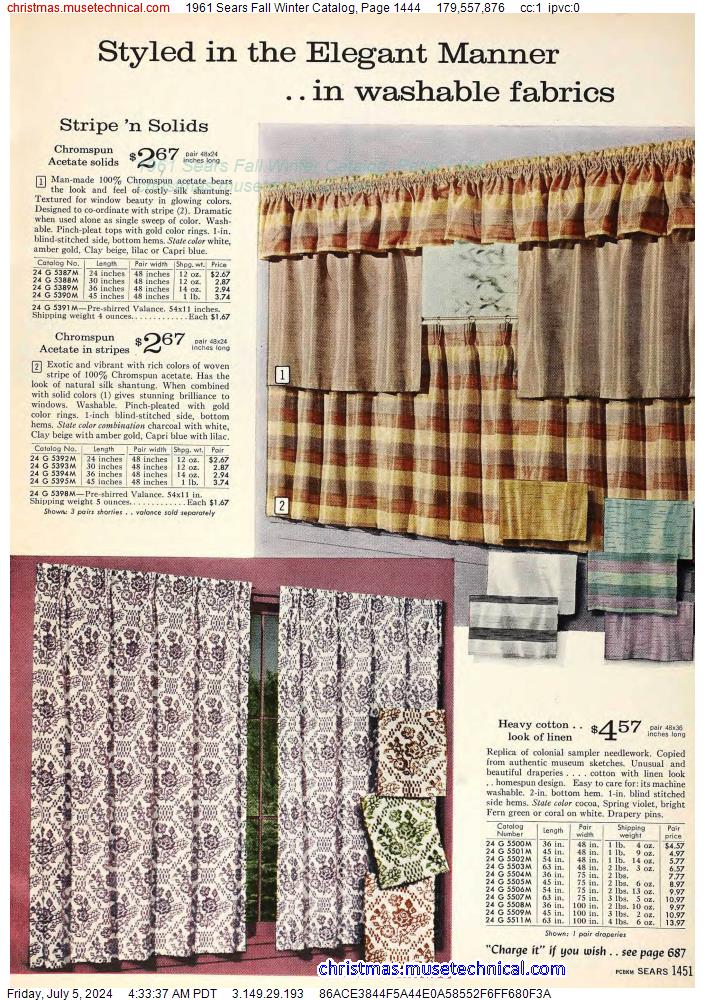 1961 Sears Fall Winter Catalog, Page 1444