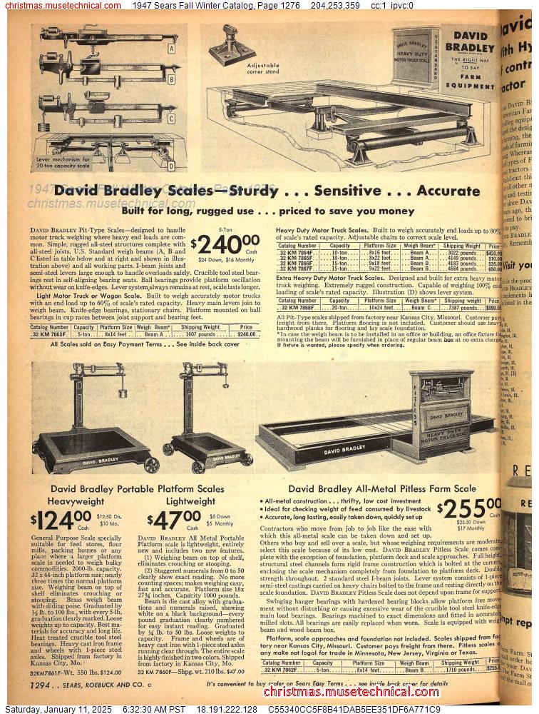 1947 Sears Fall Winter Catalog, Page 1276