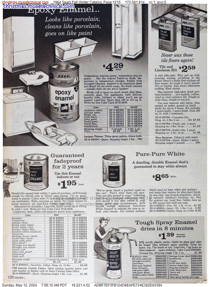 1964 Sears Fall Winter Catalog, Page 1215