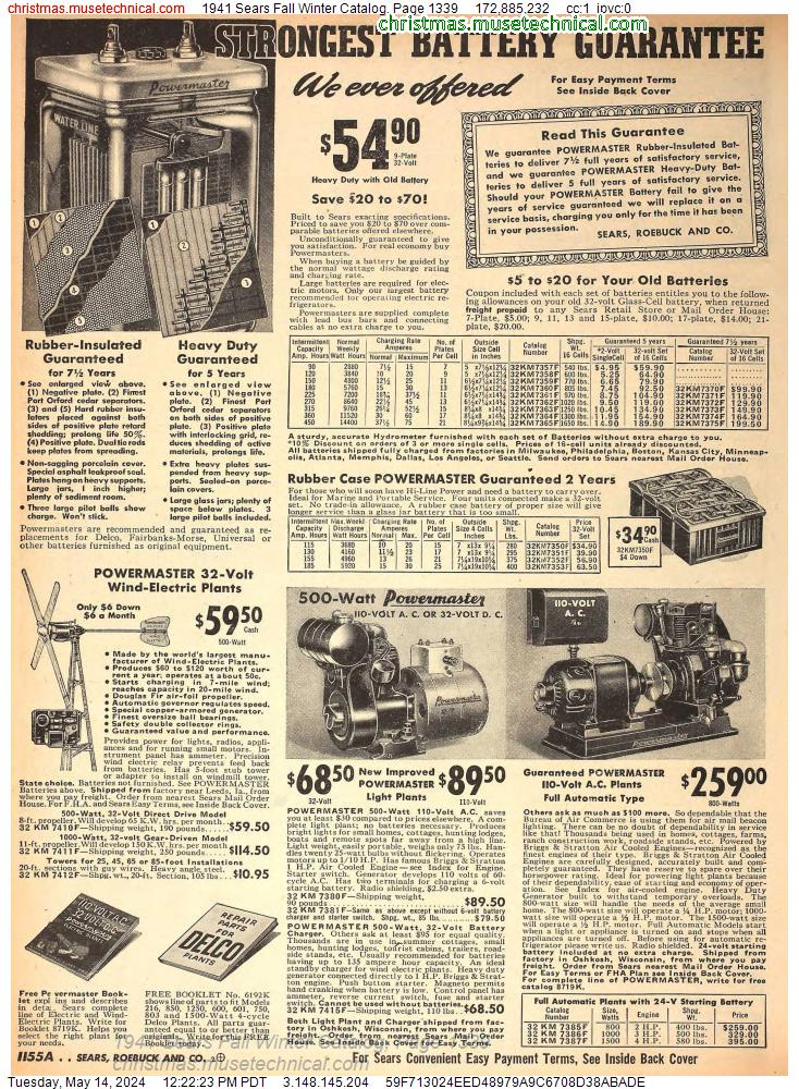 1941 Sears Fall Winter Catalog, Page 1339