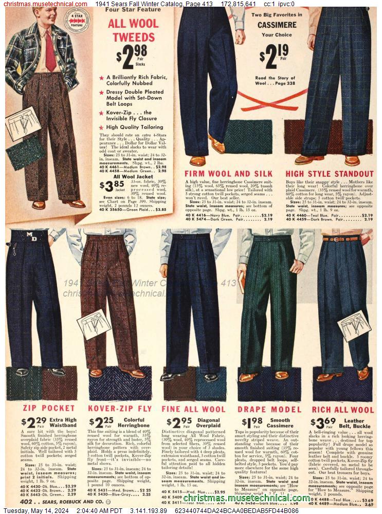 1941 Sears Fall Winter Catalog, Page 413