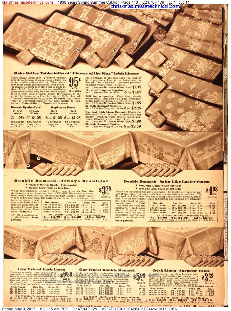 1939 Sears Spring Summer Catalog, Page 440