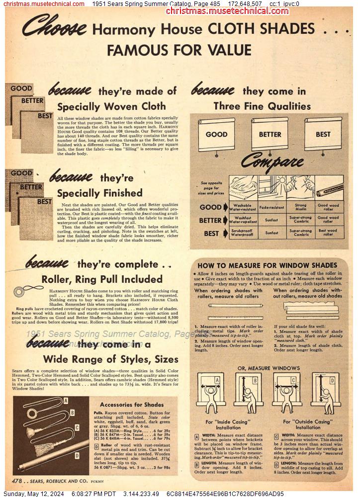 1951 Sears Spring Summer Catalog, Page 485