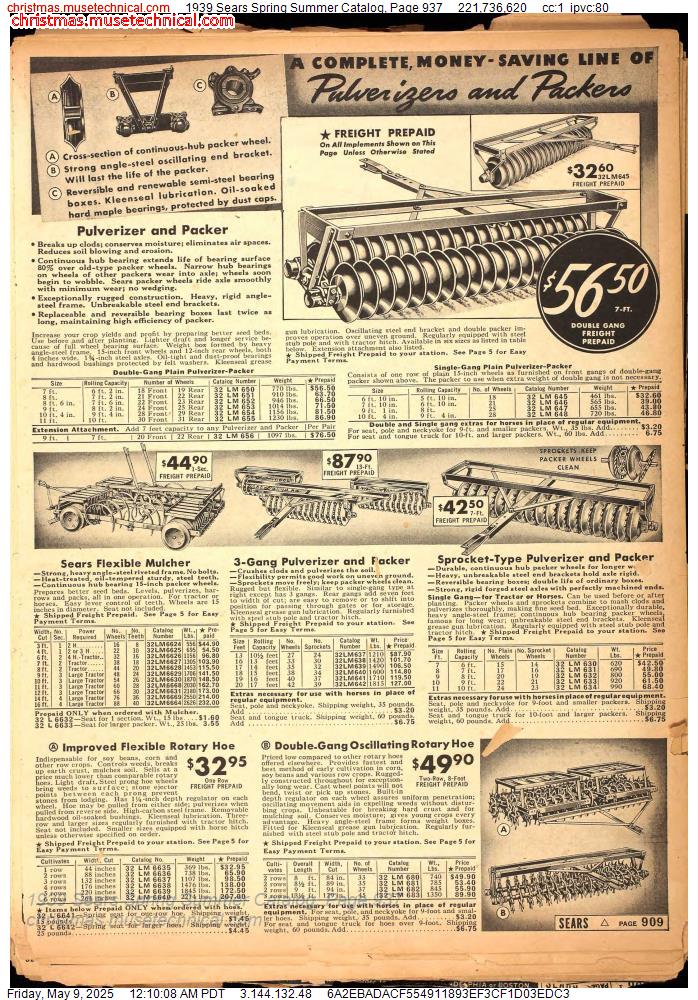 1939 Sears Spring Summer Catalog, Page 937
