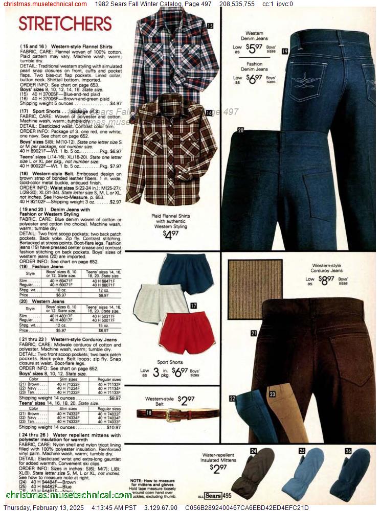 1982 Sears Fall Winter Catalog, Page 497