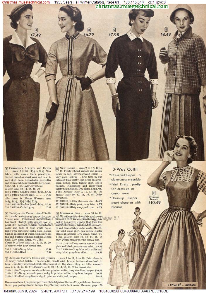 1955 Sears Fall Winter Catalog, Page 61