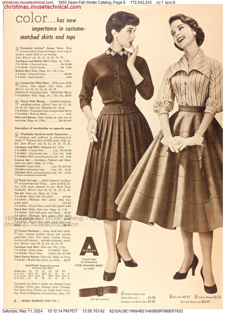 1955 Sears Fall Winter Catalog, Page 6