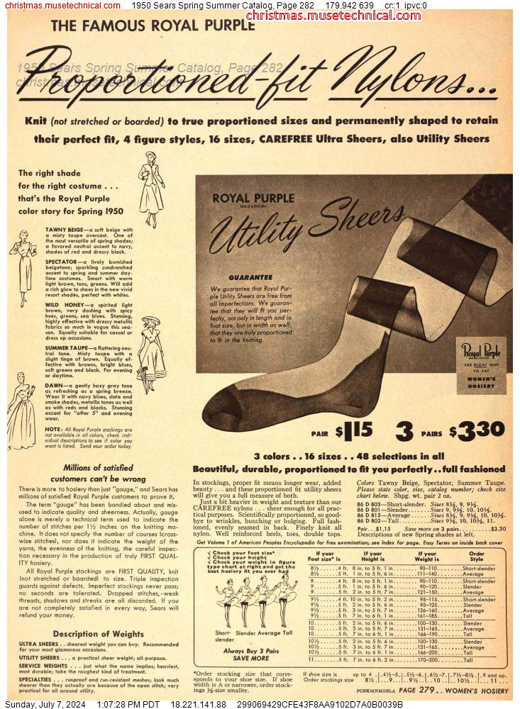 1950 Sears Spring Summer Catalog, Page 282