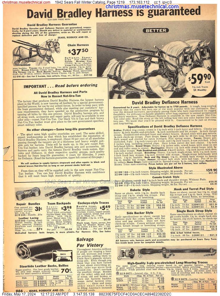 1942 Sears Fall Winter Catalog, Page 1219