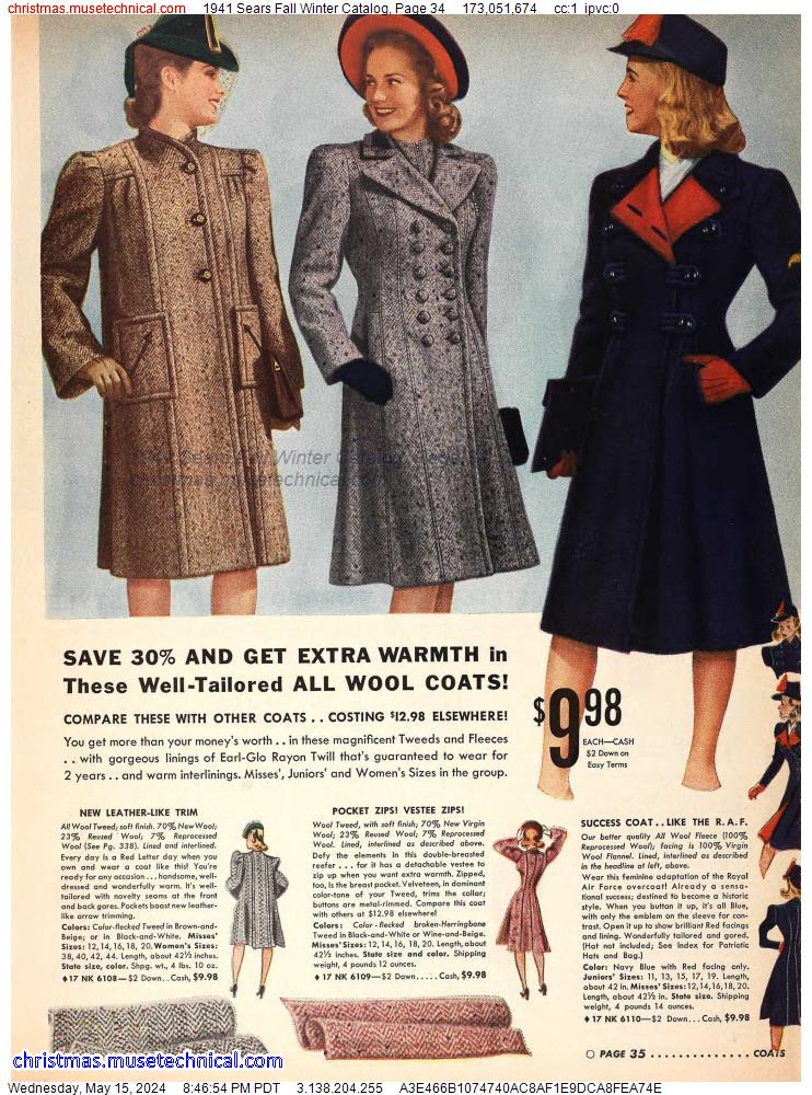 1941 Sears Fall Winter Catalog, Page 34