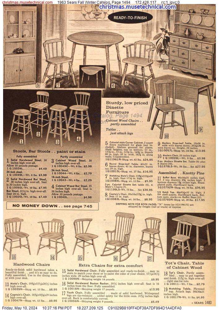 1963 Sears Fall Winter Catalog, Page 1494