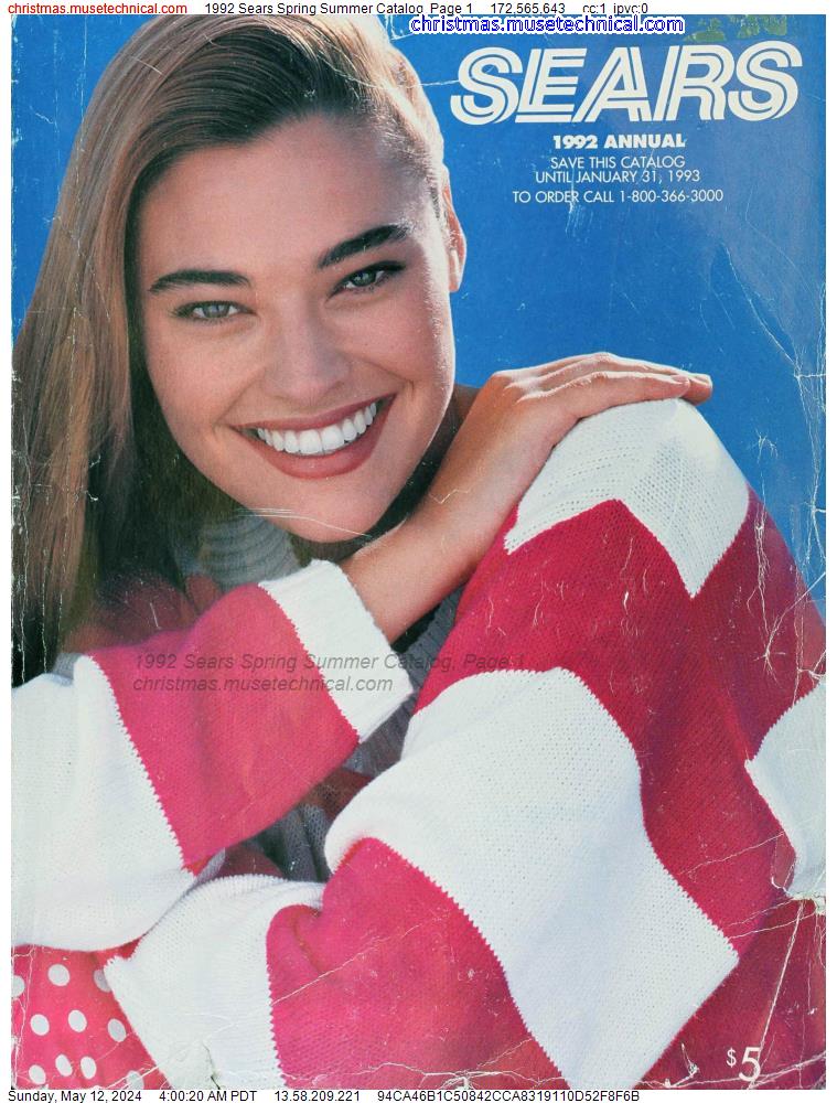 1992 Sears Spring Summer Catalog, Page 1