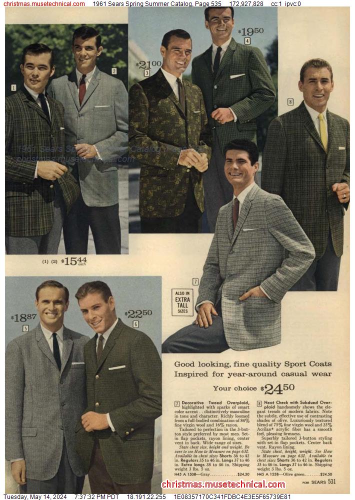 1961 Sears Spring Summer Catalog, Page 535