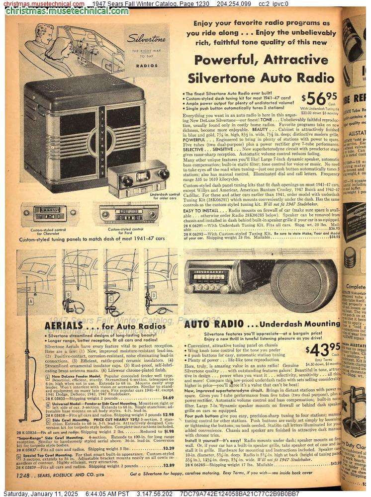 1947 Sears Fall Winter Catalog, Page 1230